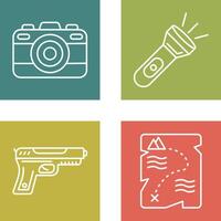 Camera and Flash Light Icon vector