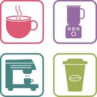 Hot Coffee and Coffee Blender Icon vector