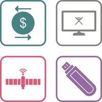 transaction and disconnected network Icon vector