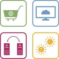 global shopping and cloud sysytem Icon vector