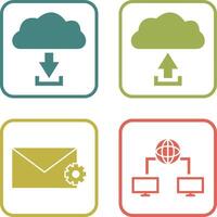 download from cloud upload to cloud Icon vector