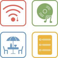 Wifi firmar y música discos compactos icono vector
