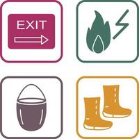 exit and electricity fire Icon vector