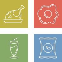 Chicken leg and Fried egg Icon vector