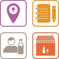 bar location and notepad Icon vector