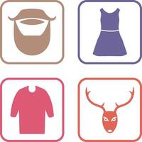 Beard and Moustache and Dress Icon vector