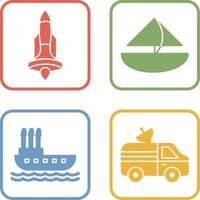 Rocket and Small Yacht Icon vector