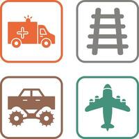 Ambulance and Train tack Icon vector