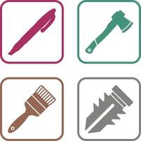 Marker and Axe Icon vector