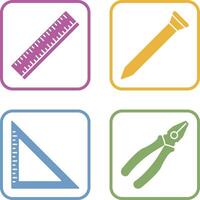 Ruler and Nail Icon vector