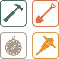 Shovel and Nail Icon vector