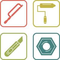 Hacksaw and Paint Roller Icon vector