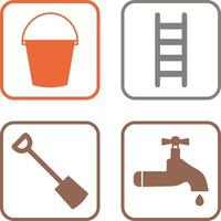 Water Bucket and Ladder Icon vector