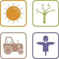 Sun and Tree Icon vector