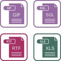 GIF and SQL Icon vector