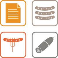 Sheet and Sausages Icon vector