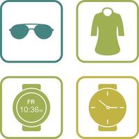 Ladies Shirt and Sunglasses Icon vector