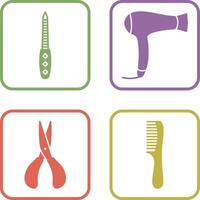 Nail File and Hair Dryer Icon vector