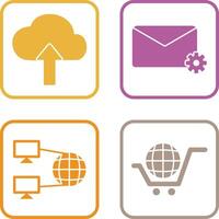 Upload to Cloud and Message Settings Icon vector