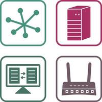 Internet and Server Network Icon vector