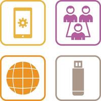 Network Settings and Connected Users Icon vector