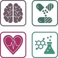 Brain and Capsule Icon vector