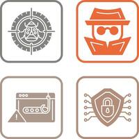 Bug Target and Hacker Icon vector
