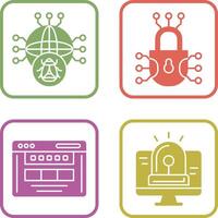 Global Malware and Cyber defence Icon vector