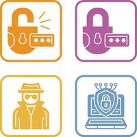 Unlock and Protect Icon vector