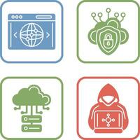 Cloud Security and Website Icon vector