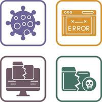 virus y error código icono vector