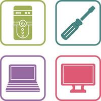 Cpu and Screw driver Icon vector