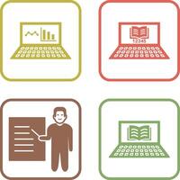 Online Stats and Online Study Icon vector