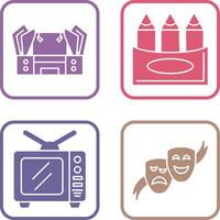 Stage and Crayons Icon vector