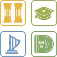 Column and Mortarboard Icon vector