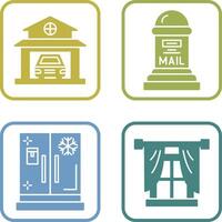 Garage and Mail Box Icon vector