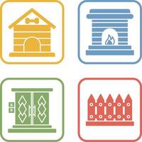 Dog House and Fireplace Icon vector