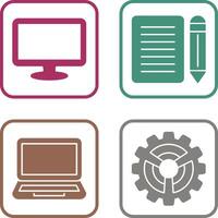 Monitor and Note Icon vector