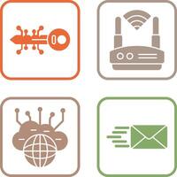 Key and WIFI Icon vector