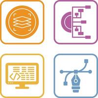 Layers and Flowchart Icon vector
