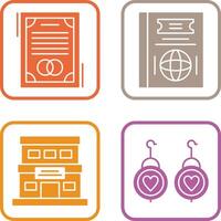 Boda y pasaporte icono vector