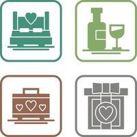 Double and Wine Bottle Icon vector