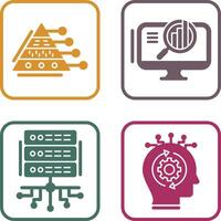 Pyramid Graph and Search Icon vector