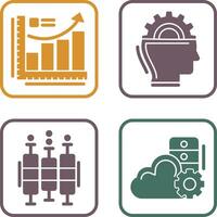 Growth Chart and Machine Learning Icon vector