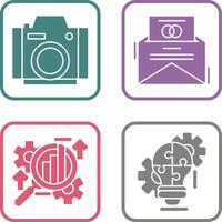 Photo Camera and Invitation Card Icon vector