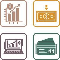 Chart Up and Money Down Icon vector