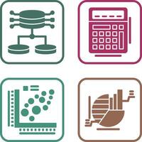 Structured Data and Calculator Icon vector