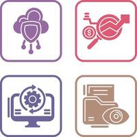 Data Protection and Data Research Icon vector