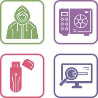 Safe Box and Hacker Icon vector