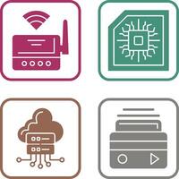 Wifi Router and Chip Icon vector